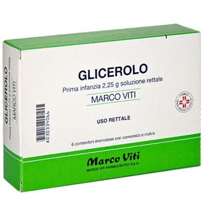 GLICEROLO MARCO VITI PRIMA INFANZIA 2,25G SOLUZIONE RETTALE 6 CONTENITORI MONODOSE CON CAMOMILLA E MALVA
