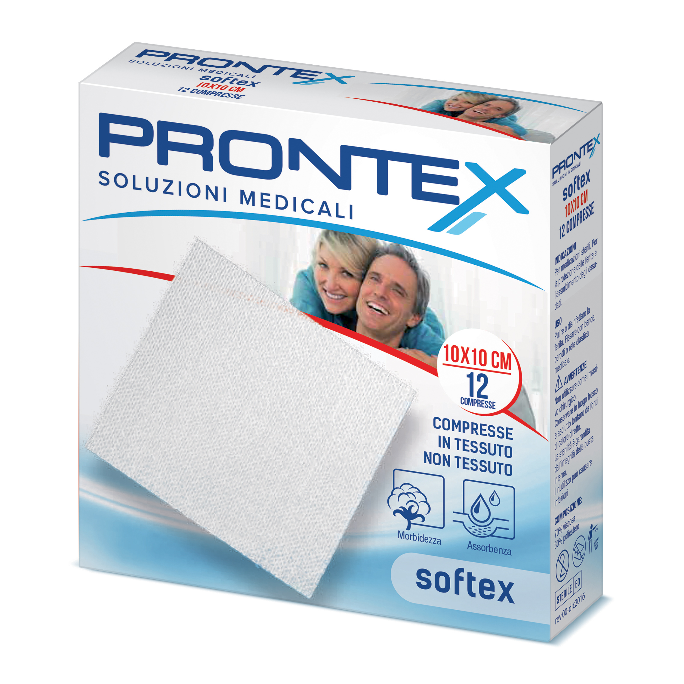 GARZA PRONTEX TNT SOFT 10X10CM 12 PEZZI