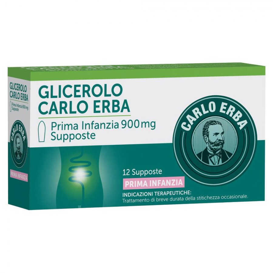 GLICEROLO CARLO ERBA PRIMA INFANZIA 900 MG STITICHEZZA 12 SUPPOSTE