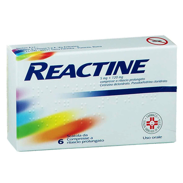 REACTINE 6 COMPRESSE 5MG+120MG A RILASCIO PROLUNGATO