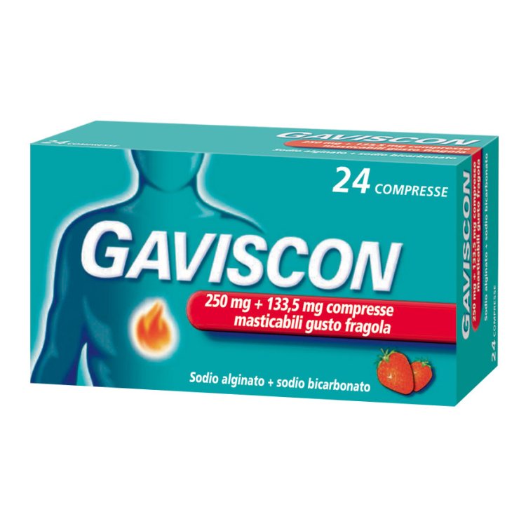 GAVISCON 24 COMPRESSE FRAGOLA 250+133,5 MG