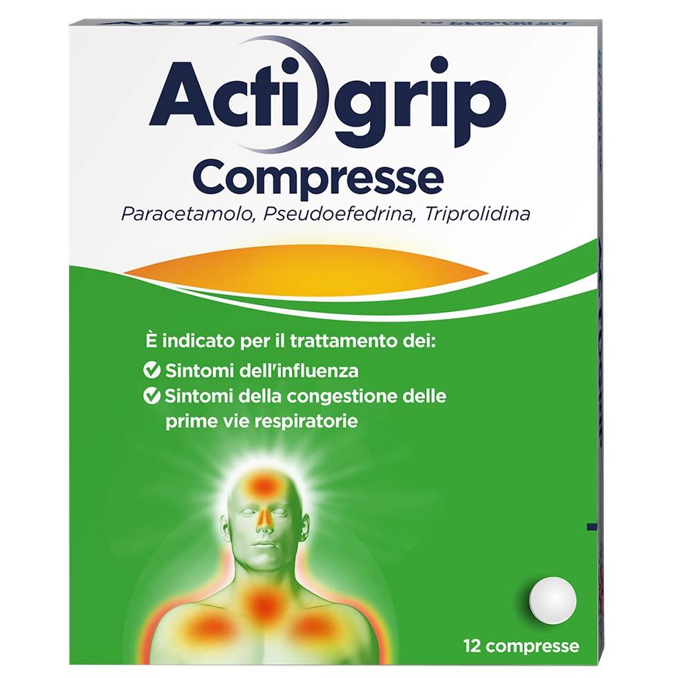 ACTIGRIP 12 COMPRESSE 2,5+60+500MG