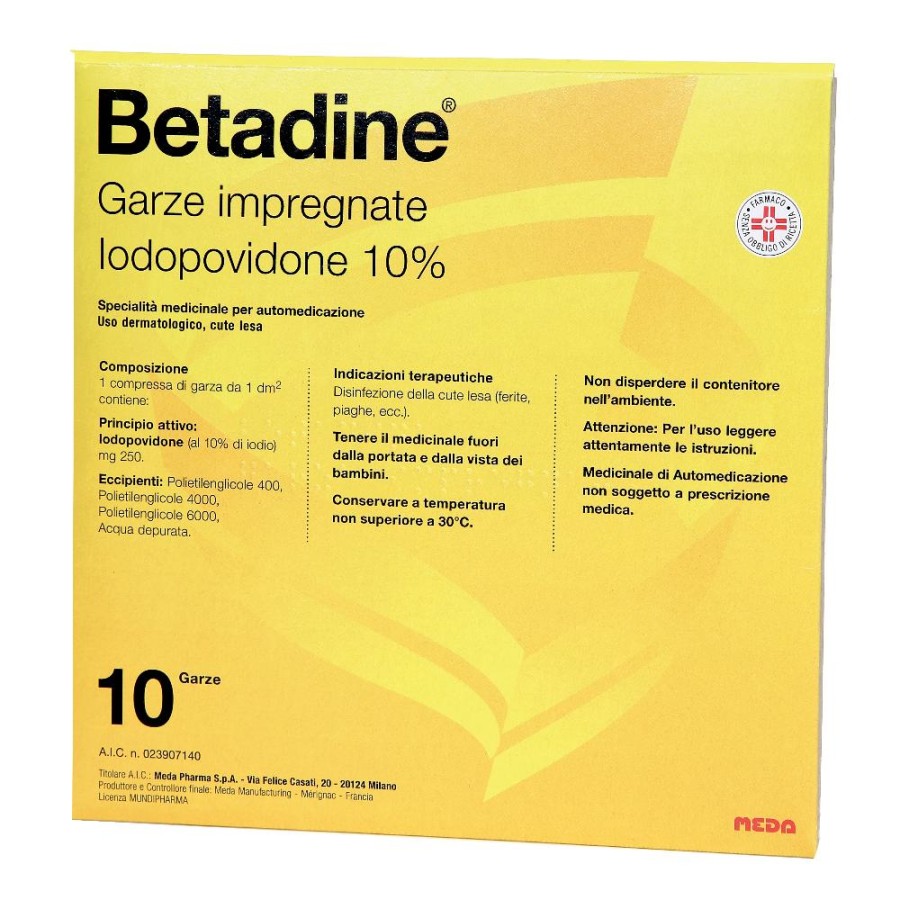 BETADINE 10 GARZE IMPREG 10x10