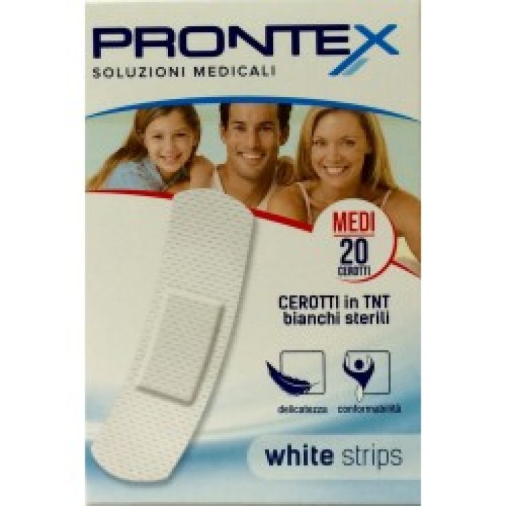 CEROTTI PRONTEX WHITE STRIPS MEDI 20 PEZZI
