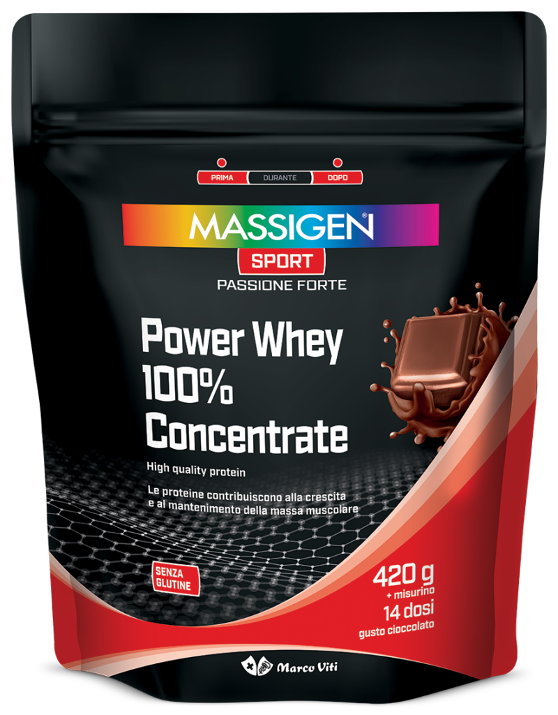 MASSIGEN SPORT POWER WHEY 100% CONCENTRATE CIOCCOLATO