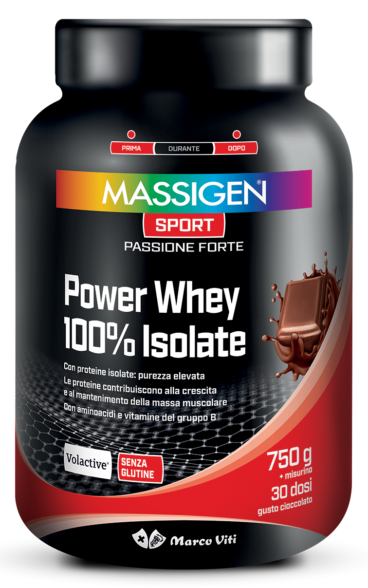 MASSIGEN SPORT POWER WHEY 100% ISOLATE CIOCCOLATO