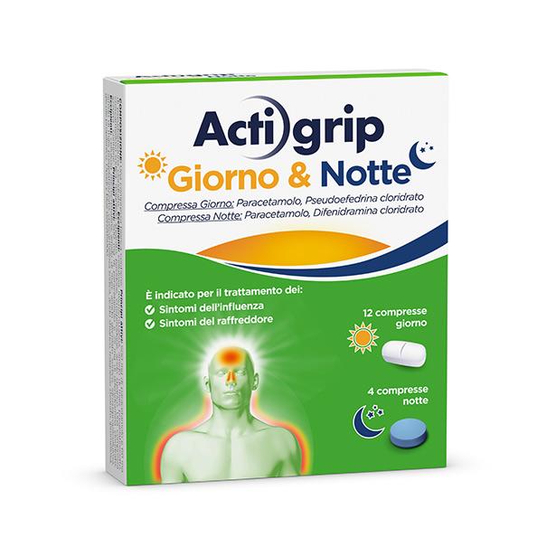 ACTIGRIP GIORNO&NOTTE 12+4 COMPRESSE