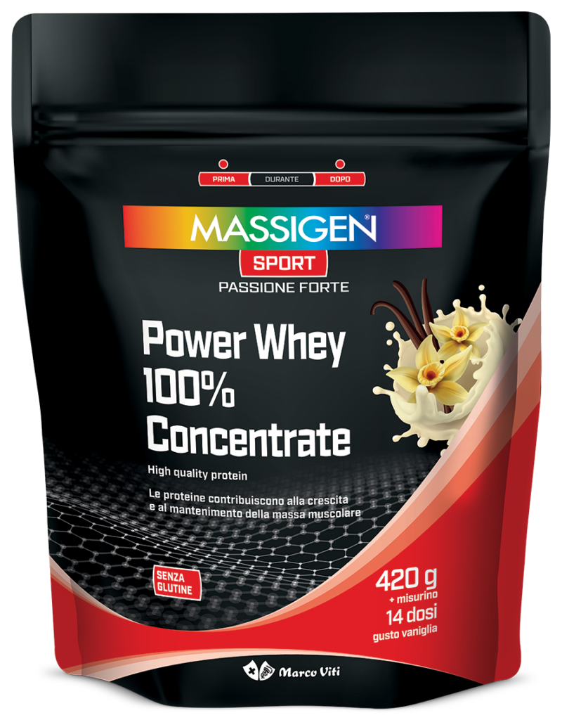 MASSIGEN SPORT POWER WHEY 100% CONCENTRATE VANIGLIA